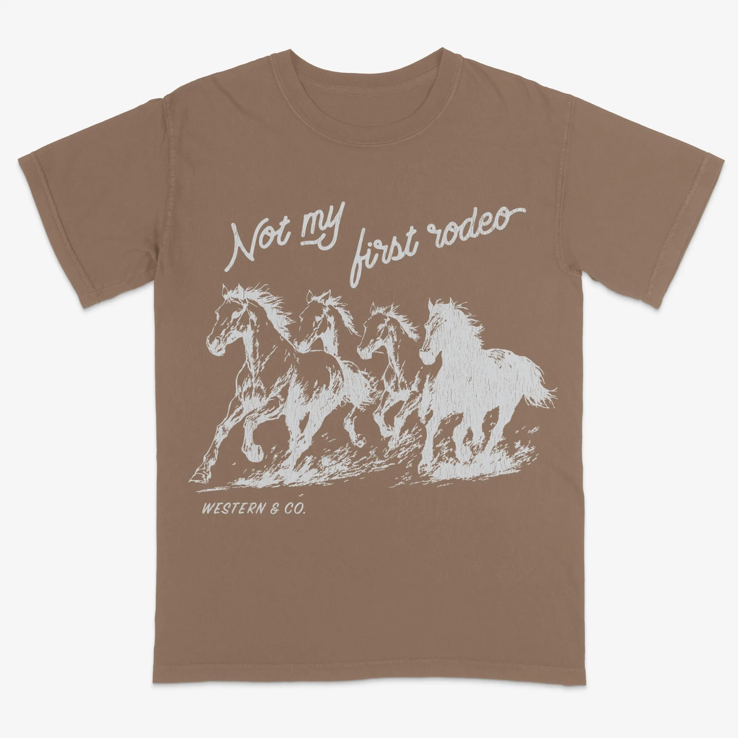 Men's Wild Horses Graphic Short-Sleeve Loose Casual T-Shirt, Comfortable Everyday Top