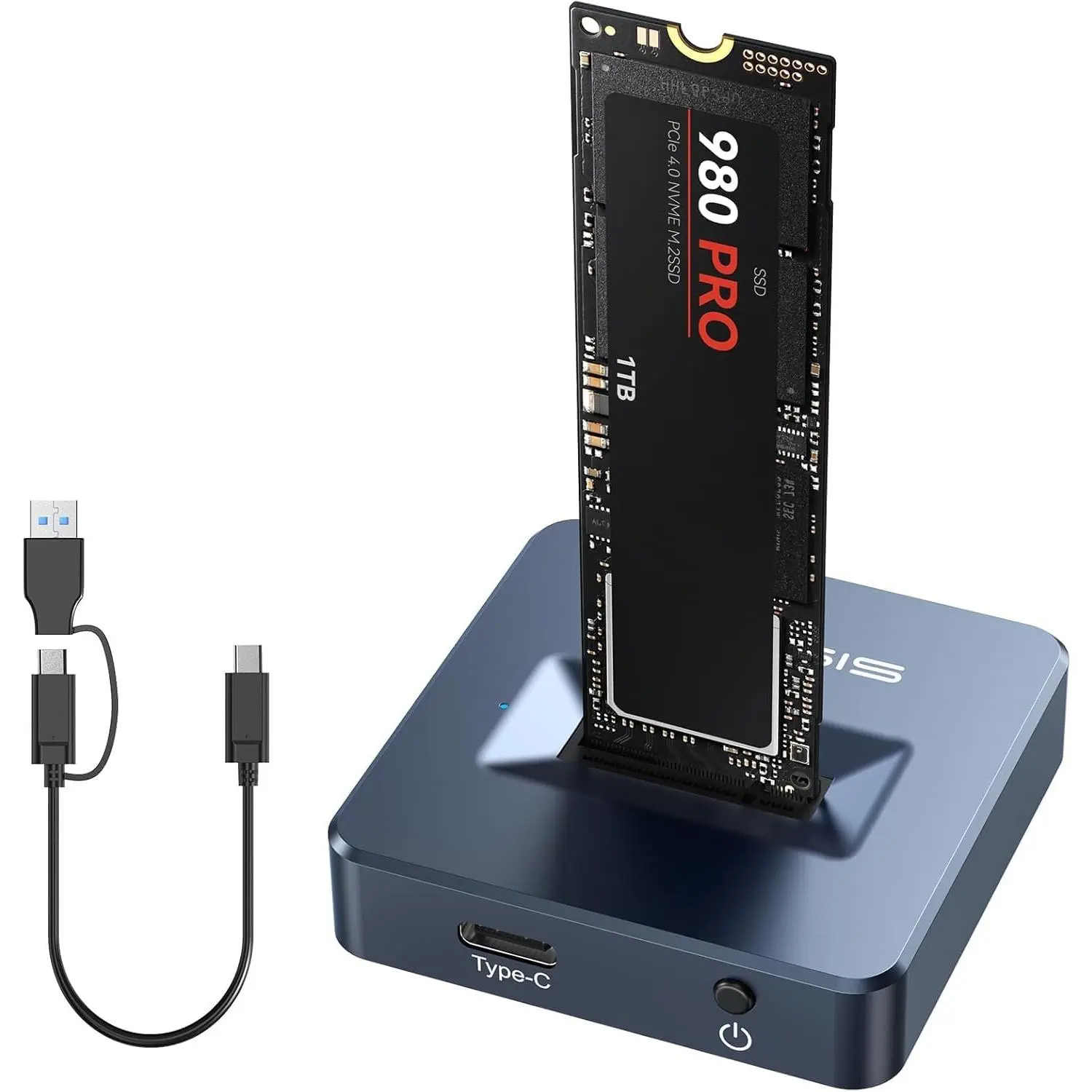 ACASIS M.2 NVMe & SATA to USB C Docking Station, NVME SSD Enclosure Adapter, USB 3.2 Gen 2(10 Gbps), Aluminium Alloy Housing, Support M.2 (M Key) NVMe and (B+M Key) SATA-Based SSD