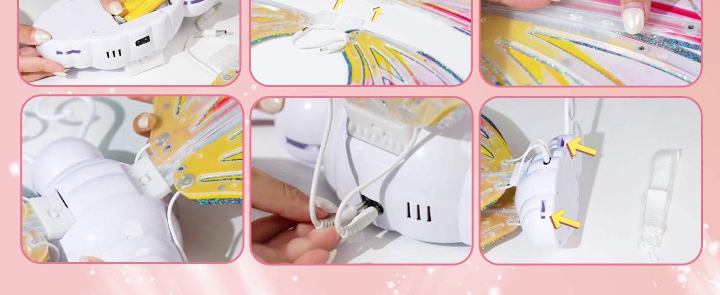 Light Up Fairy Wings for Girls - LED Butterfly Wings with Music for Kids Aged 3–8+ Costume, Birthday Christmas Party Costume Pretend Play Princess Dress Up Toys for Girls
