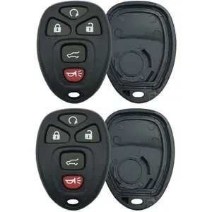 Replacement Keyless Entry Remote Key Fob Shell Case Fit For Suburban Tahoe Traverse/GMC Acadia Yukon/Cadillac Escalade SRX/Buick Enclave/Saturn Outlook 2007 2008 2009 2010 (Black Pack 2)