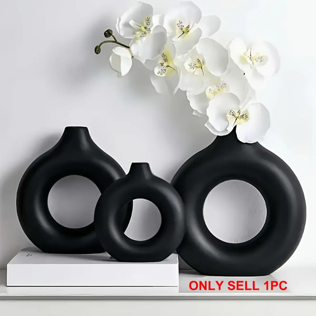 Abs Plastic Round Vase for Living Room and Dining Table, Ideal for Room Decoration, Perfect for Christmas and Halloween Decorations, Centerpiece Vase