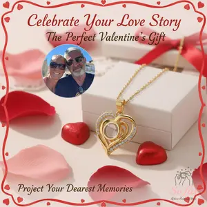 Heart Projection Photo Necklace, Projection Jewelry for Women, Personalized Memorial Picture Gift, Best Friend Gift, Birthday Gift for Her