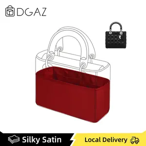 DGAZ Silk Purse Organizer Insert For Lady-Dior Micro/Mini/S/M/L bags，Silky Smooth Bag Organizer，Luxury Handbag & Tote Shaper