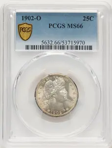 Barber Quarters (1902-O 25C PCGS Secure)