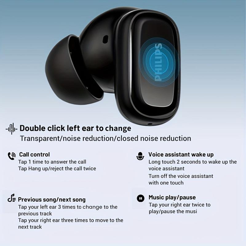 Philips Tat2569 Wireless Earphones, Fast Charging & Long Battery Life, Bluetooth-compatible Headphones for Music, Calls, Travel, Genuine Product