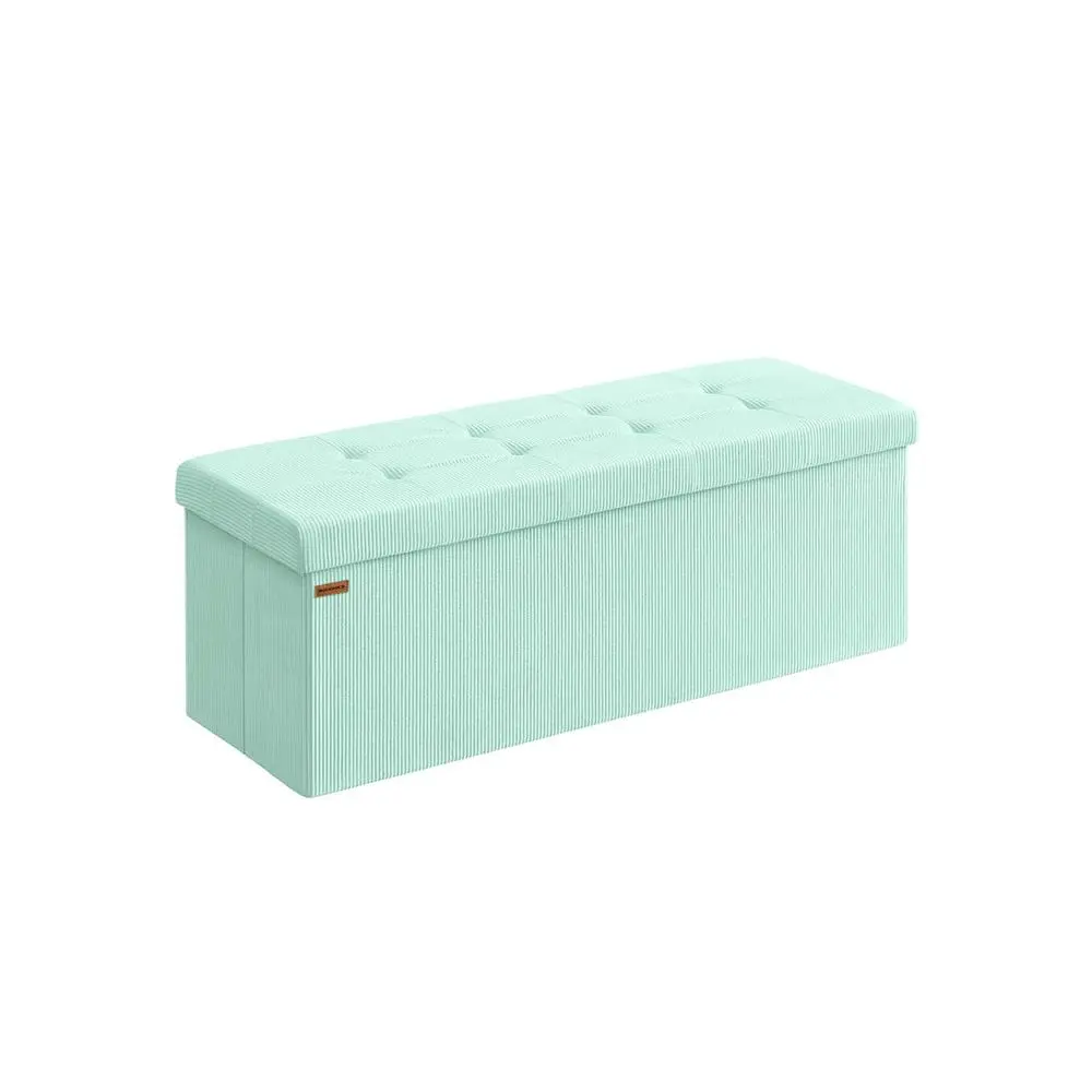 SONGMICS MAZIE Collection - Storage Ottoman Bench, Foldable Foot Rest, 15 x 43 x 15 Inches, End of Bed Bench, Storage Chest, Load 660 lb