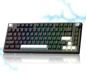 Womier WK75 Wireless Mechanical Keyboard,75% Hot Swappable Custom Keyboard with Knob