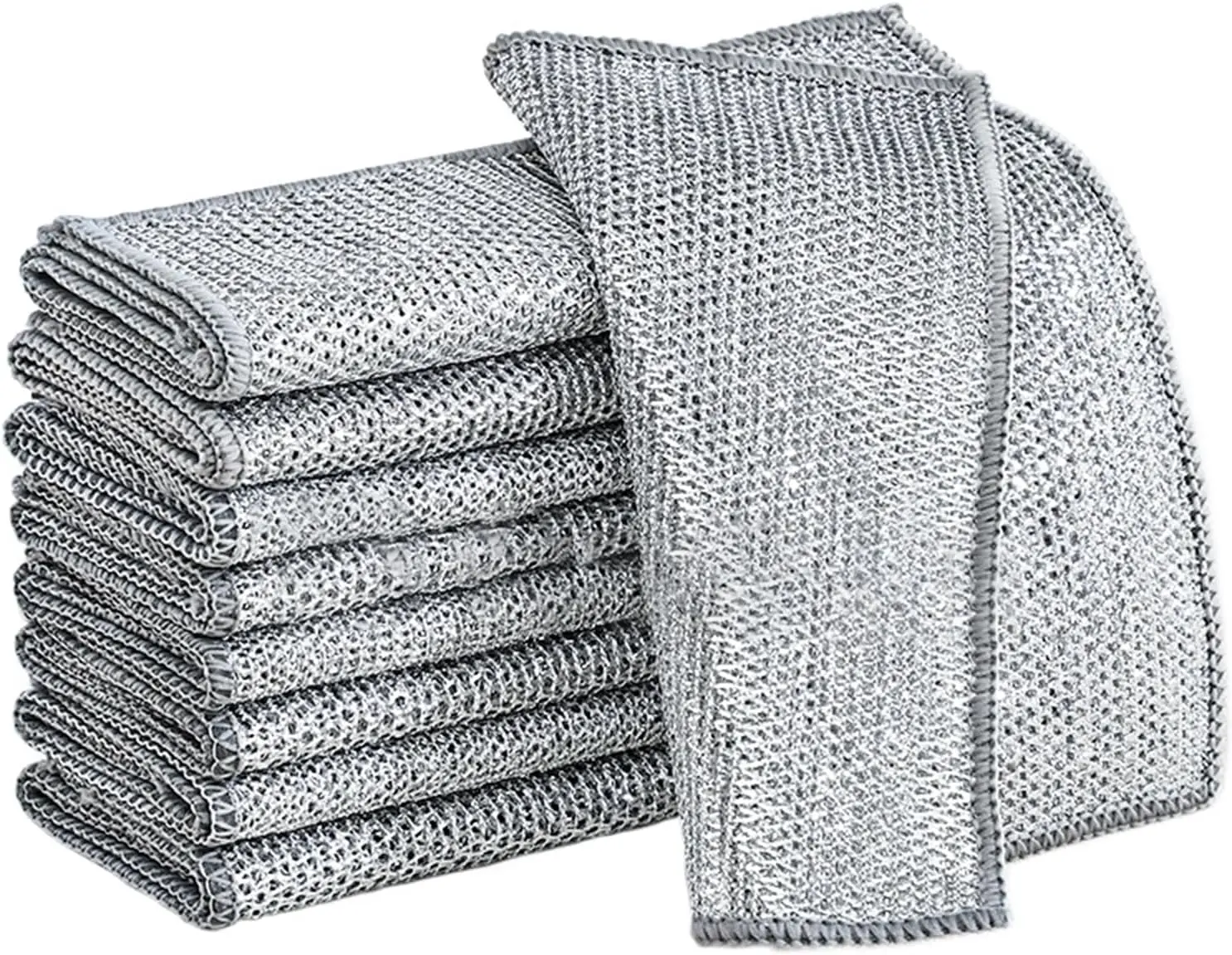 Designer Rag Set 10 Pcs Wire Dishwashing Rag Set, Double-Layer Non Scratch Wire ...
