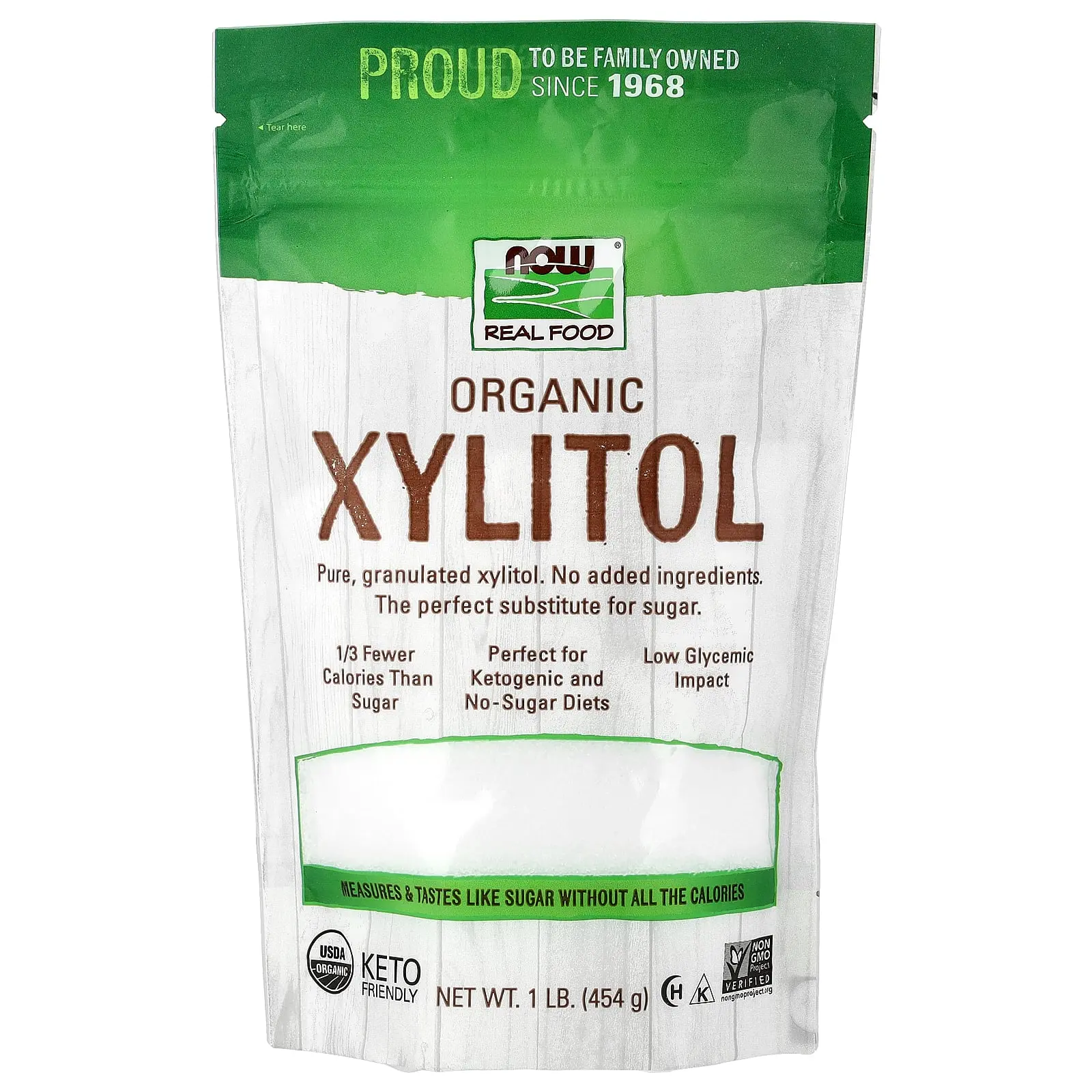 NOW Foods Real Food, Organic Xylitol, 1 lb (454 g) NOW Foods Real Food, Organic Xylitol, 1 lb (454 g)