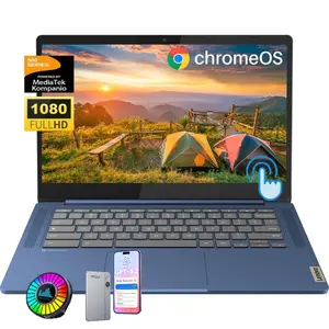 Lenovo 2026 Slim 3 14" FHD Touchscreen Chromebook | 8-Core MediaTek 520, Up to 16GB RAM, 64GB eMMC+128GB Micro SD, 13.5H Battery, WiFi 6, Chrome OS, Student Business Laptop with Bundle Accessory