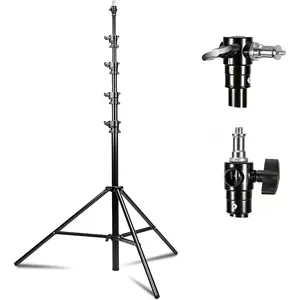 Heavy Duty Light Stand Tripod - 15.7ft Air Cushioned  Alloy Lighting Stand with Tripod, 2 Sandbags & 1/4"-3/8" Adapter, 9.46lb Load for Studio/Indoor/Outdoor Video Photography
