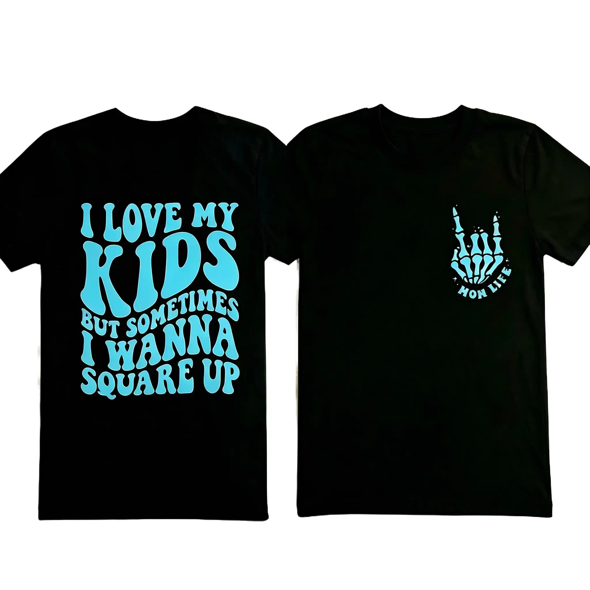 Women's Casual Short-Sleeve Fit Hoodie Sweatshirt - Mom Life Humor "I Love My Kids But Want to Square Up" Popular Trending Comfortable Mama T-Shirt for Shopping, Sweatshirts, Shortsleeve, Clothes, Tops, T Shirts For Women, Graphic Tees Women