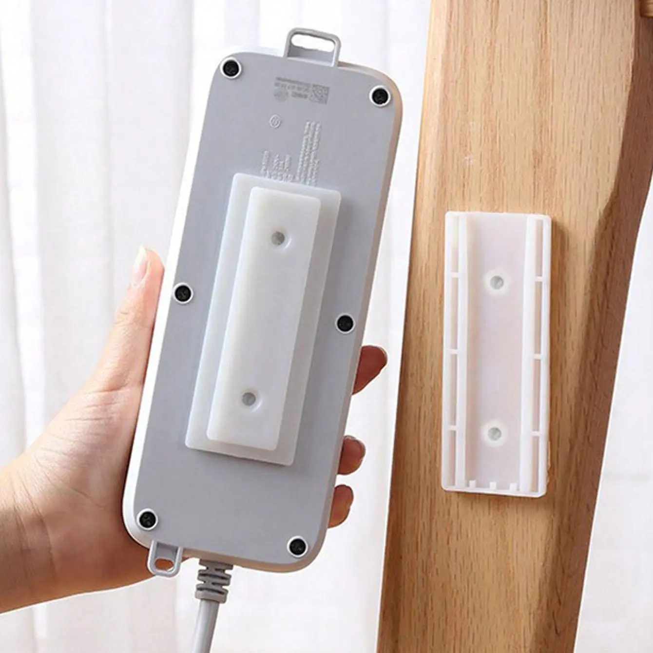 Electric Cable Power Strip/Plug-in Panel Fixer, Wall Mounted Router Holder, Self Adhesive Router Holder, Router Holder for Home Office, Space Saver Organizer, Wall Mountable, Space Saving Organizer