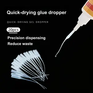 20pcs/50pcs Premium Glue Dropper, Ultra-Fine Manual Adhesive Applicator, Universal Glue Tip for 502, 401, 101, Instant Dry Glue