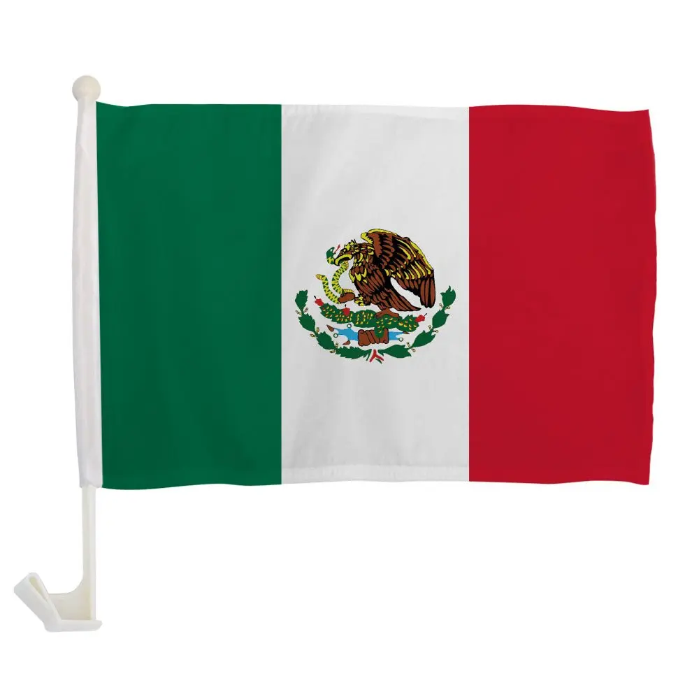 Flags Importer Single-Sided Mexico Vehicle Flag - Clip-On Polyester Car Interior Decoration Ornament, Car Ornament, Auto Parts Accessories, Cars Accessories