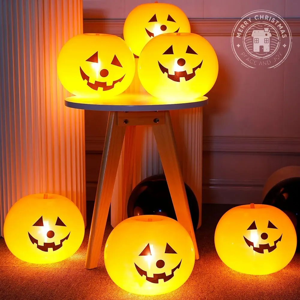 NEW 5-20pcs Halloween Balloons Halloween Decorations Luminous Balloon Party Decor Pumpkin Ball