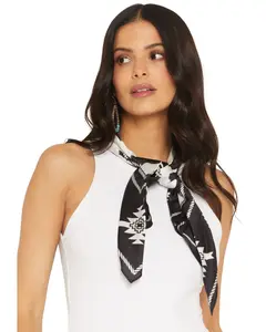 Idyllwind Women's Mona Cow Print Oversized Wild Rag - Iwaho25bn3-Blk