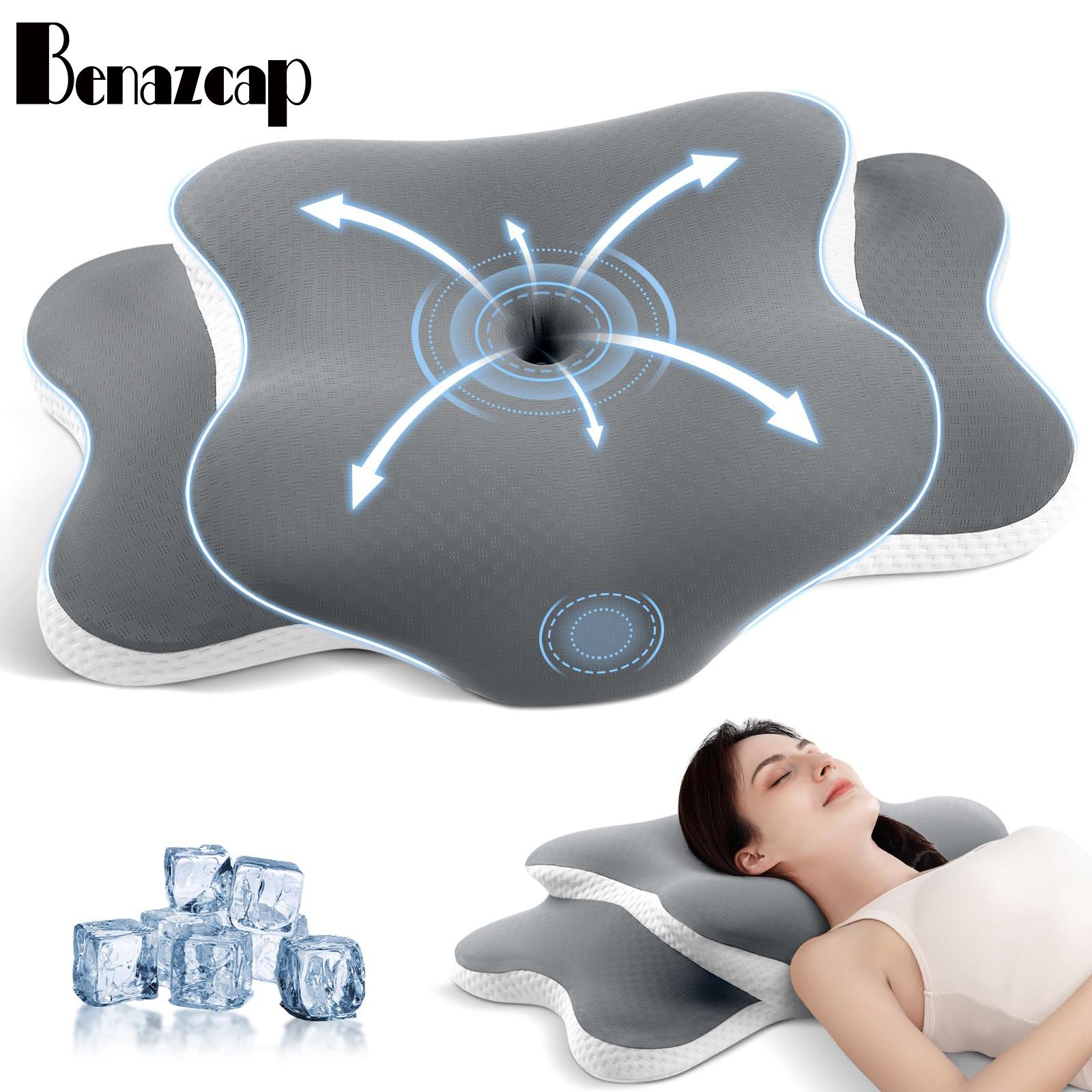 Benazcap Ergonomic Memory Foam Pillow – Orthopedic Neck Support & Cooling, Removable & Washable Cover, for All Sleeping Positions
