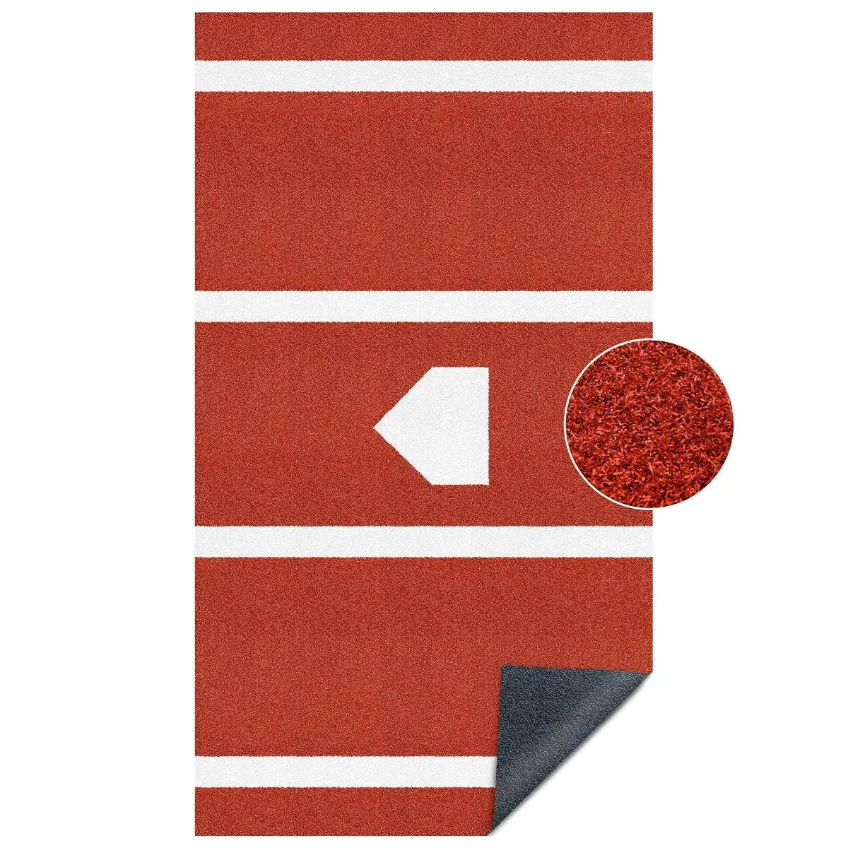 Professional Baseball Hitting Mat with Home Plate, 10' x 3.8' Portable Polypropylene Turf with White Striping, Non-Slip for Indoor/Outdoor Batting Practice