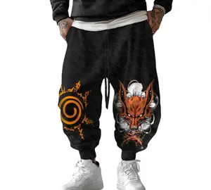 N4rut0 Kurama Streetwear Pants , Anime Characters Sweatpants , Anime Vintage Sweatpants, Halloween Gift