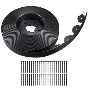 Garden Edging Border, 50FT 2-Inch Flexible Landscape Edging with 48 Stakes, Tool-Free Plastic Lawn Border for Flower Bed Edging Borders, Yard & Landscaping Projects