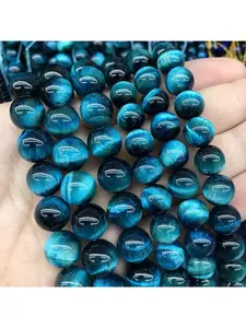 46 Pcs Blue Tiger Eye Glass Beads, Loose Beads for DIY Bracelets, Necklaces, Earrings & Jewelry Making