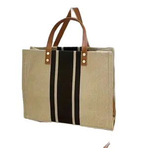 Tote Bag for Women Crossbody with Pockets and Adjustable Shoulder strap for Shopping Travel Work Jute Bags