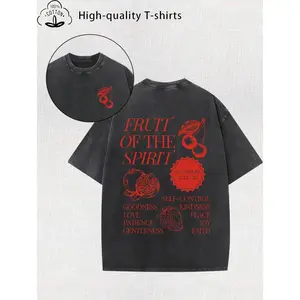 Women's Vintage Washed T-Shirt - 230g Heavyweight Oversized Loose Fit Short Sleeve Crew Neck Tee with Retro Washed look, Casual Spring Summer Casual Attire, Machine Washable Layering Piece Suitable for - men  clothing