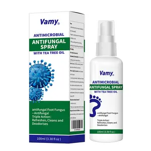 Vamy Antifungal Foot Spray with Tea Tree Oil & Oregano Leaf – 3.38 fl oz (100ml) | Clinically Tested for Athlete’s Foot (Tinea Pedis) | Fights Odor & Fungus | Long-Lasting Protection Gentle Antioxidant Antimicrobial Antibacterial relief, Liquid, Normal