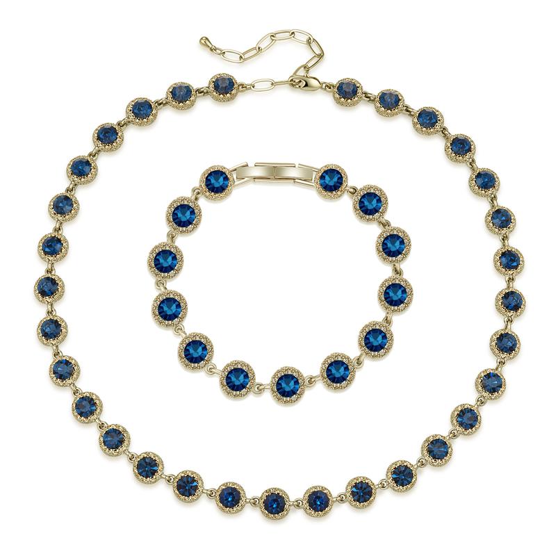 Czech Diamond Necklace & Bracelet Set – Romantic Jewelry Gift for Girlfriend, Anniversary & Birthday