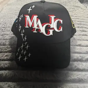 Gallo Fino Magic Brand Hat with Crosses and Red Lettering