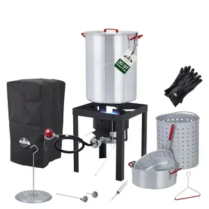 Hike Crew Complete Outdoor Turkey Fryer Set for Steaming, Boiling & Frying with 30Qt Boiler & Accessories