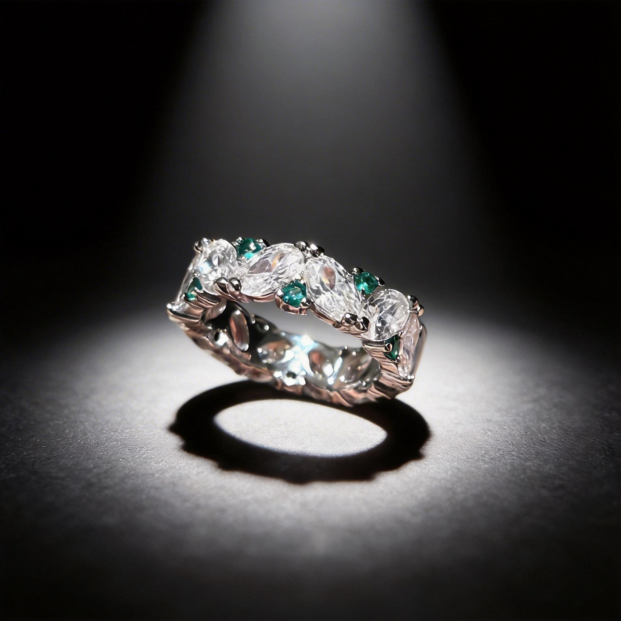 Hypoallergenic Marquise Emerald Eternity Ring for Sensitive Skin, Sparkling CZ Stackable Band, Safe Gift for Women with Allergies, Comfortable for All-Day Wear, Daily & Formal Occasions