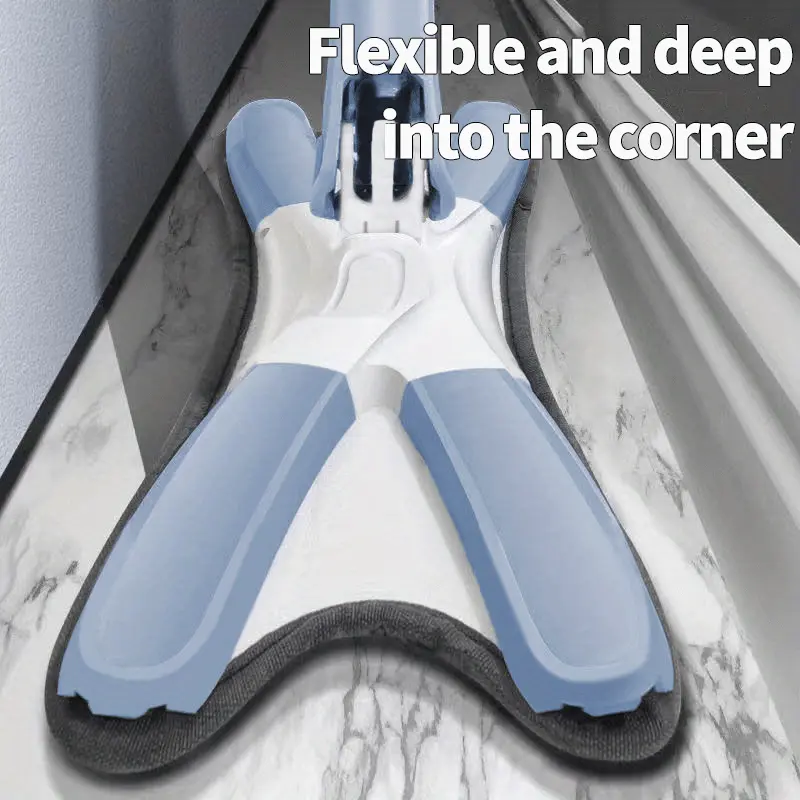 New 1set Butterfly Mop Durable Rotating Floor Mop Long Handle Hands-free Wash Lazy Mop Wet And Dry Use Dust Removal Mop For Kitchen Bathroom Tile Hardwood Laminate Floors Cleaning Supplies Cleaning Tool