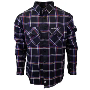 The "Patriot" Red, White, Blue & Black Flannel (Hidden Snap Collars)