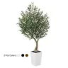 VeriNatural 5/6FT Artificial Olive Tree UV Resistant with White Taper Planter for Indoor & Outdoor（VN137）【SummerVibes】