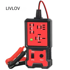 LIVLOV Car Automotive Circuit Tester Portable Battery Diagnostic Checker Tool Professional Car Voltage Tester OBD Scanner with LED Indicator Red