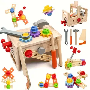 Wooden Tool Set Develop Hands-on Skills, 29pcs/set STEM Educational Pretend Play Construction Tool Toys, Perfect for Birthday Gift