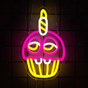 Cupcake Neon Sign Neon Lights for Wall Decor  Light Up Signs for Bakery Dessert Shop Resturant Bar Cafe Candyland Party Decorations