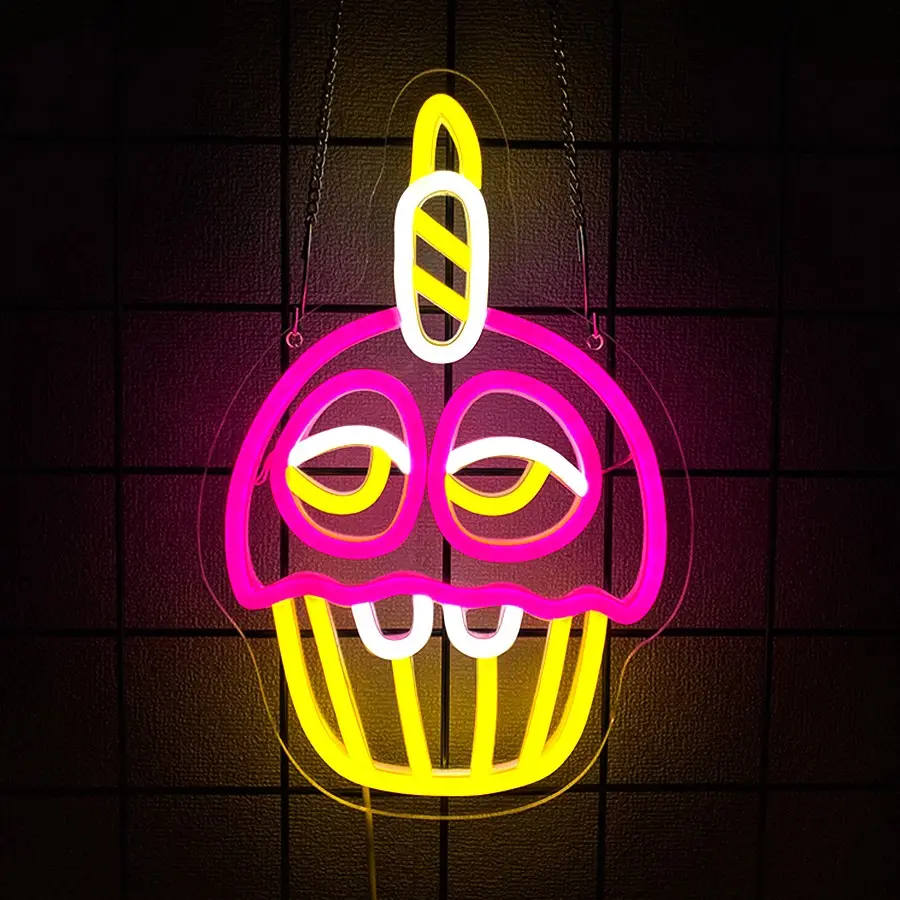 Cupcake Neon Sign Neon Lights for Wall Decor  Light Up Signs for Bakery Dessert Shop Resturant Bar Cafe Candyland Party Decorations