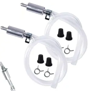 2PCS Brake Bleeder Hose, One Way Check Valve Tube Bleeding Tool Kit for Car Motorcyle Clutch, Universal Brake Fluid Bleeder Kit for Hydraulic Brake System, Soft Tube with Metal Clips