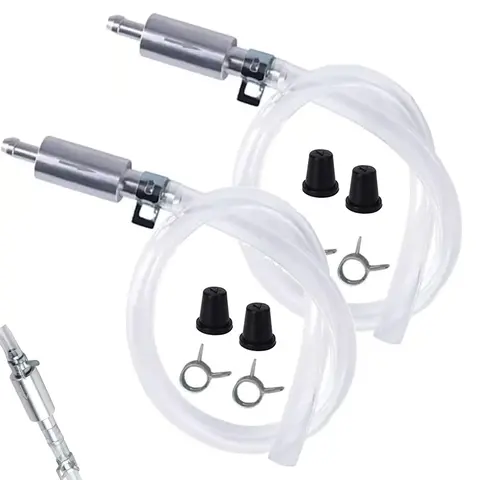 2PCS Brake Bleeder Hose, One Way Check Valve Tube Bleeding Tool Kit for Car Motorcyle Clutch, Universal Brake Fluid Bleeder Kit for Hydraulic Brake System, Soft Tube with Metal Clips
