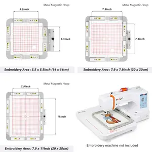 Sew Tech Metal Magnetic Embroidery Hoop (Long-bar Magnets) for Poolin EOC06 EOC06RE Embroidery Machine