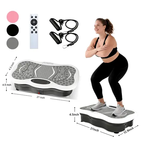 HOPHORSE 3-in-1 High-Power Vibratory Plate Machine - Compact Unisex Home Gym Equipment, 25" L x14" W x6" H Walking Pad Function, Remote Control, 2 Resistance Bands, 300lb Capacity, 3 Modes, Customer Service