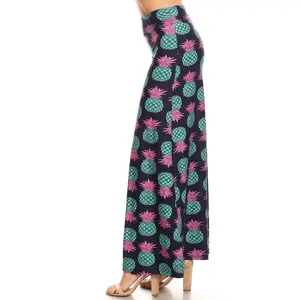 Buttery Smooth Teal Pineapple Maxi Skirt - Buttery Soft Luxurious Fabric - 100% Opaque - No See Through - Premium All Day Comfort - Fold Over Fabric Waist - Easy to Mix & Match - Women's Leg Fashion