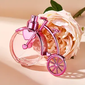 1PCS 0.85oz(25ML)Pink Bicycle Shape Perfume,Elegant And Refreshing Date Perfume,Fresh Floral Spray Perfume,With Gift Box Packaging Suitable For Gifts,Long-Lasting Charming Personal Perfume For Women,Birthday Gifts,Halloween Gifts, Floral Scents Perfume