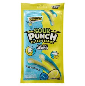 Sour Punch Filled Straws:  CHEWY SOUR SUGAR COVERED CANDY