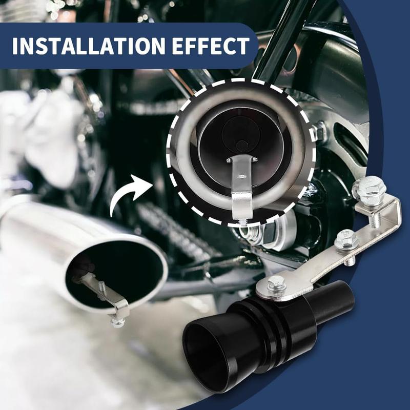 2PCS Turbo Sound Whistle Simulator, Car Turbo Whistle Car, Aluminum Alloy Universal Turbo Sound Exhaust Muffler Pipe Whistle, Automotive Replacement Exhaust Mufflers Fit Car Truck (Black)