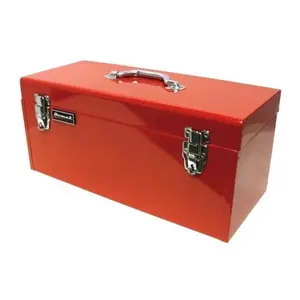 212 MAIN Homak RD00120920 20-Inch Red Flat Top Tool Box with Black Metal Tray, Toolbox Storage Box