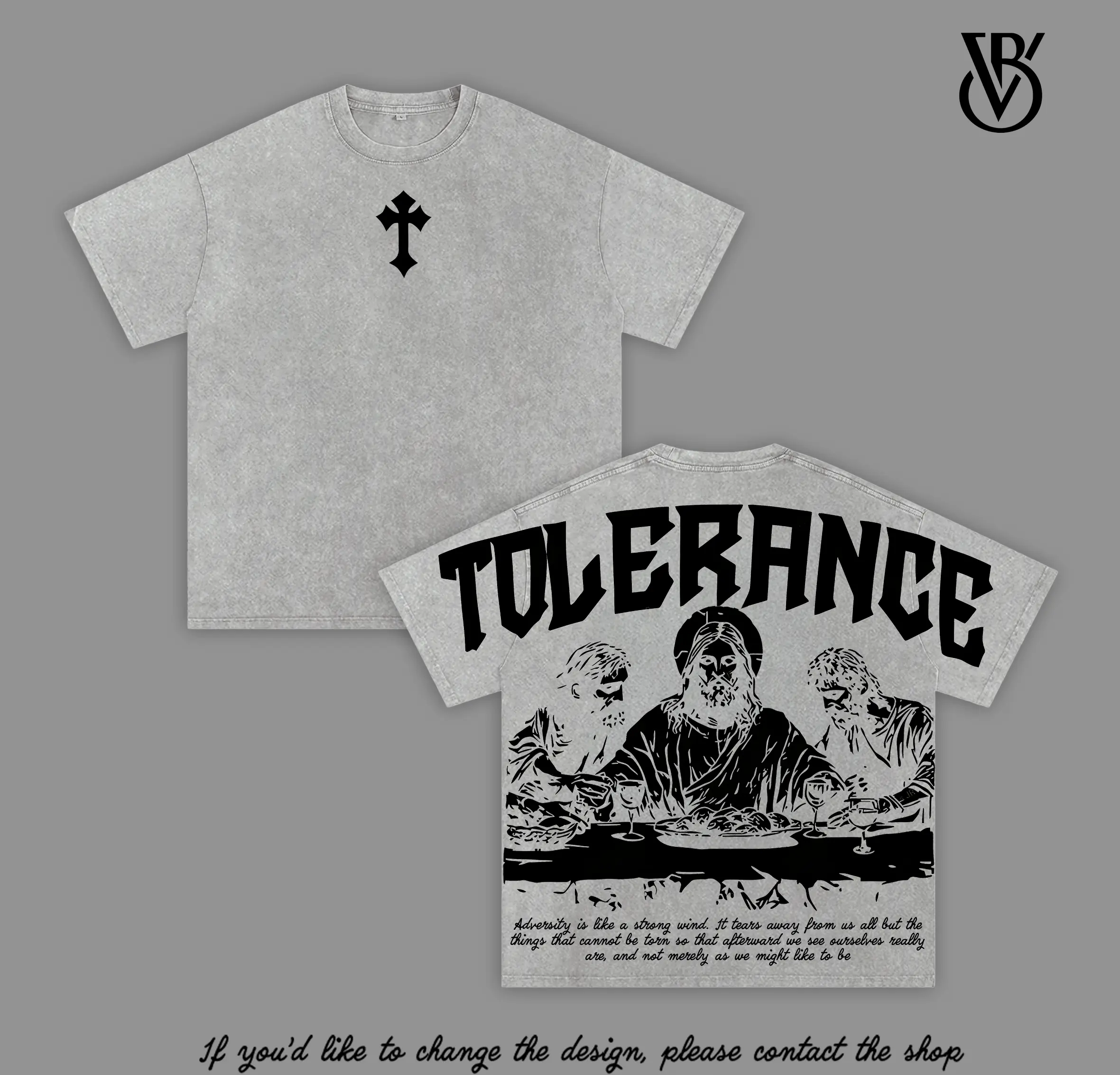 The Last Supper - Jesus - Tolerance Vintage Oversize T-Shirt